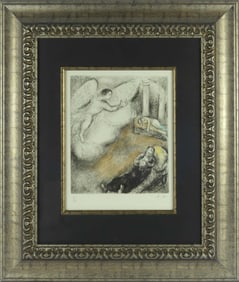 MARC CHAGALL 'SAMUEL CALLED BY GOD' COLOR ETCHING