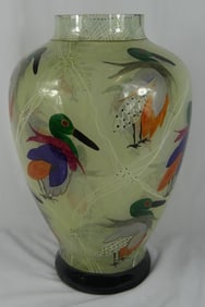 MURANO AMR VIDAU STUDIO GLASS BIRD VASE