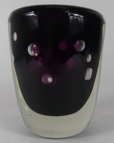 MURANO AMETHYST SOMMERSO GLASS VASE