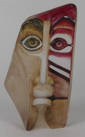 MATTS JONASSON MALERAS 'MASK' GLASS SCULPTURE