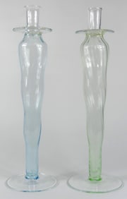 VENETIAN ART GLASS CANDLESTICK HOLDERS