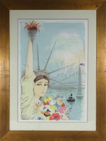 CHARLES LEVIER 'MISS LIBERTY' LITHOGRAPH