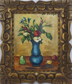 KEES VAN DONGEN 'FLORAL STILL LIFE' OIL ON BOARD