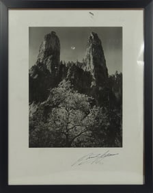 ANSEL ADAMS 'CATHEDRAL SPIRES' SIGNED PHOTO-LITHO