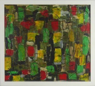 PAUL KLEE ABSTRACT OIL PAINTING ON BOARD