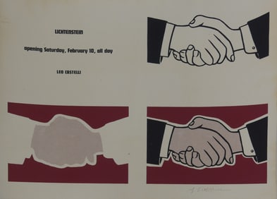 ROY LICHTENSTEIN 'HANDSHAKE' LEO CASTELLI SIGNED
