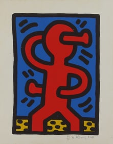 KEITH HARING UNTITLED 1987 COLOR LITHOGRAPH