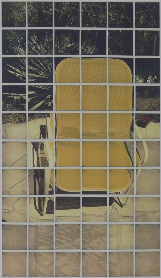 DAVID HOCKNEY 'YELLOW CHAIR WITH SHADOW' PHOTO: David Hockney 'Yellow Chair with Shadow' photo-litho. Sheet measures 31 1/4" x 18".
