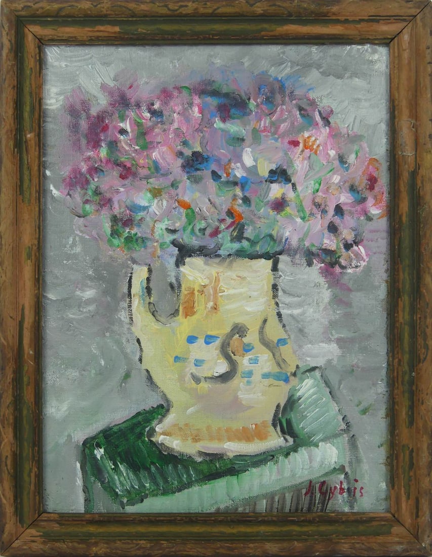 JAN CYBIS 'FLORAL STILL LIFE' OIL PAINTING CANVAS (1 of 8)