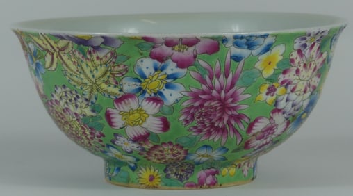 CHINESE FAMILLE ROSE PORCELAIN FLOWER BOWL