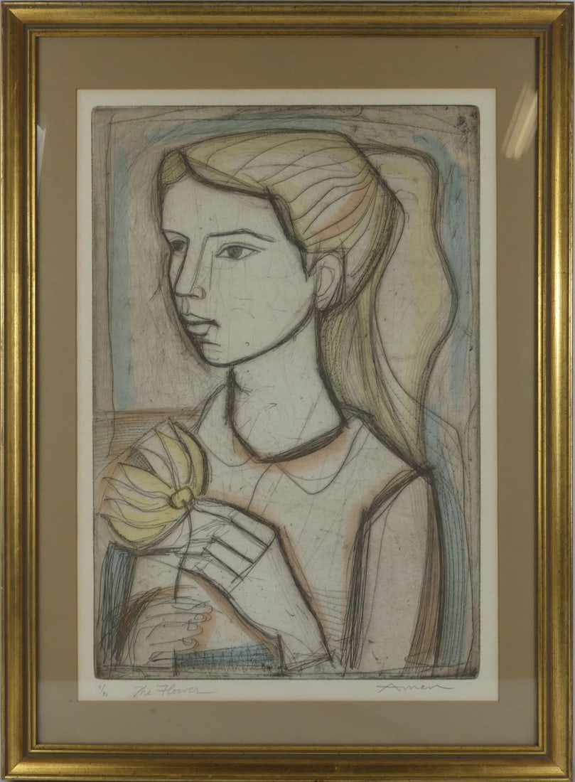 IRVING AMEN 'THE FLOWER' ETCHING (1 of 6)