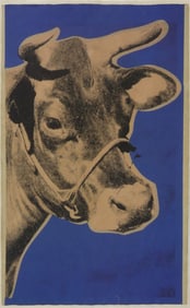 ANDY WARHOL 'COW' BLUE GROUND LITHOGRAPH