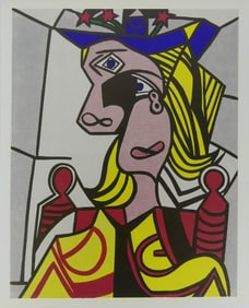 ROY LICHTENSTEIN 'WOMAN w FLOWERED HAT' LITHO