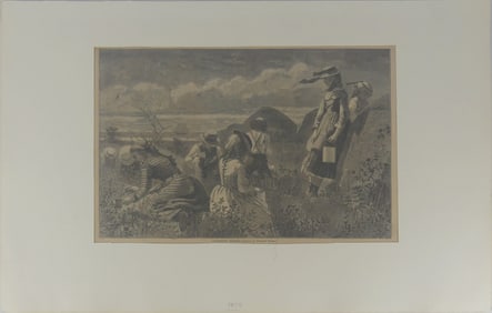 WINSLOW HOMER 'GATHERING BERRIES' ENGRAVING