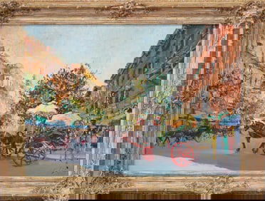 PARISIAN STREET SCENE OIL PAINTING / CANVAS SIGNED