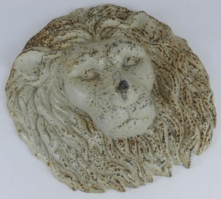 CAST IRON LION RELIEF WALL PLAQUE