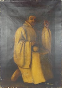 E.G. EDSON 'MONK' OIL PAINTING ON CANVAS