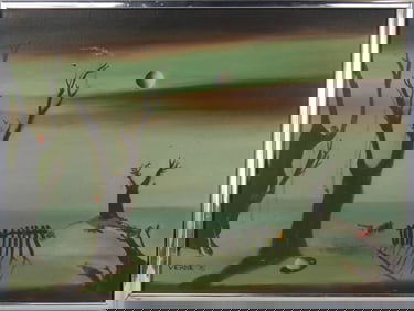 VERNE SURREALIST OIL PAINTING ON CANVAS