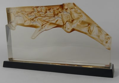 HORSE RACE ART GLASS SCULPTURE