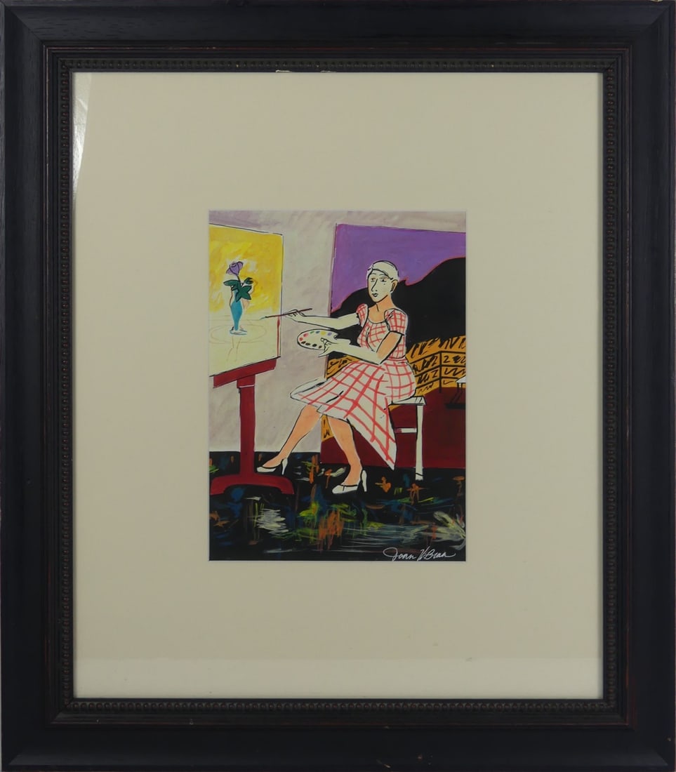 JOAN BROWN (ATTRIB) SELF PORTRAIT MIXED MEDIA (1 of 6)