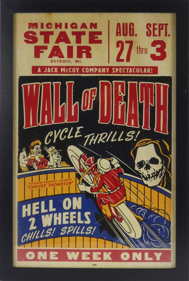 WALL OF DEATH MICHIGAN FAIR MOTORCYCLE POSTER (1 of 4)