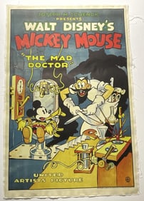 WALT DISNEY MICKEY MOUSE THE MAD DOCTOR POSTER