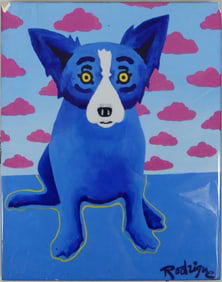 BLUE DOG CERAMIC TILE