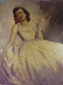 OIL PAINTING ON BOARD 'BALLERINA' SIGNED