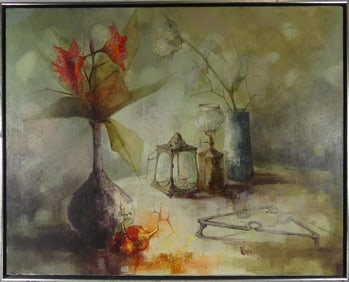 E. WONINK 'STILL LIFE' OIL PAINTING ON CANVAS