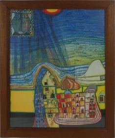 HUNDERTWASSER 'RAIN CASTLE' LITHOGRAPH