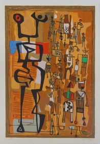 MAYEU PASSA 'RUE DU MARCHE' LITHOGRAPH