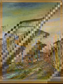 MANUEL JARA 'SUBURBIO' OIL PAINTING ON CANVAS