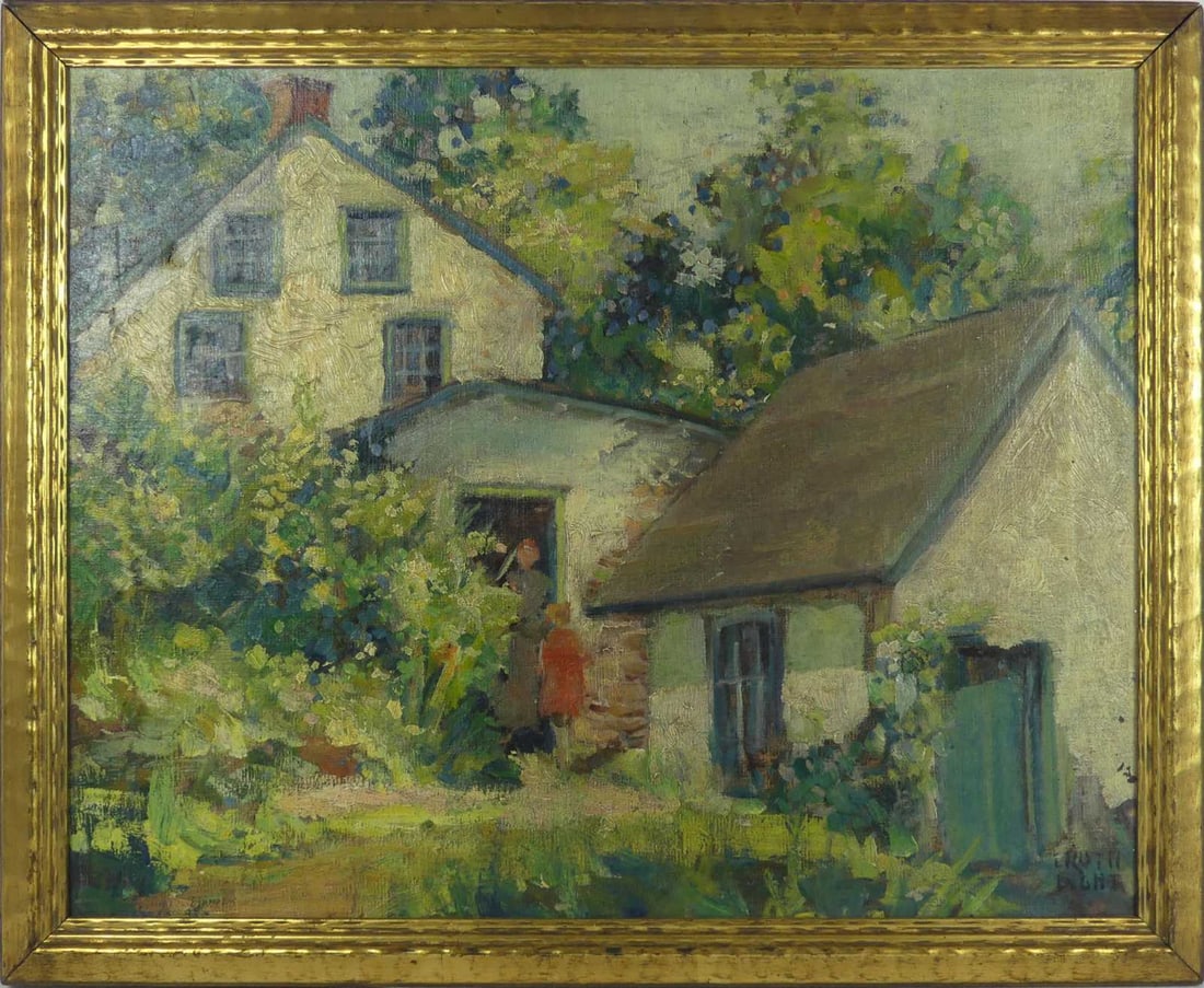 RUTH LIGHT 'COTTAGE' OIL PAINTING ON CANVAS (1 of 8)