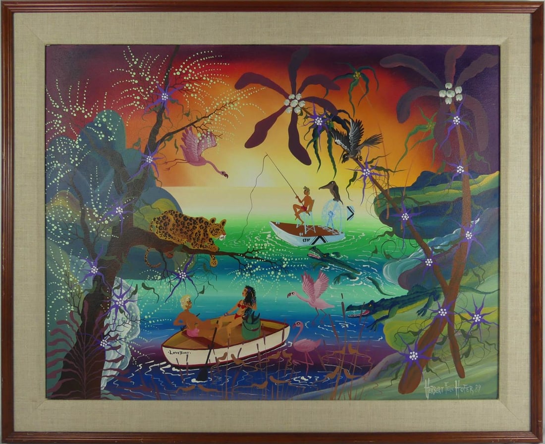 HERBERT HOFER 'LIFE IN SOUTH FLORIDA" OIL / CANVAS (1 of 10)