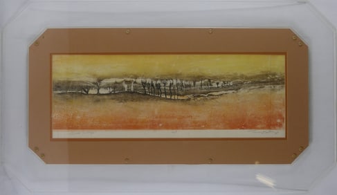 LANDSCAPE WITH TREES SIGNED LITHOGRAPH SIGNED