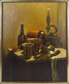 LUDWIK LECH JAKSZTAS 'STILL LIFE' OIL ON CANVAS