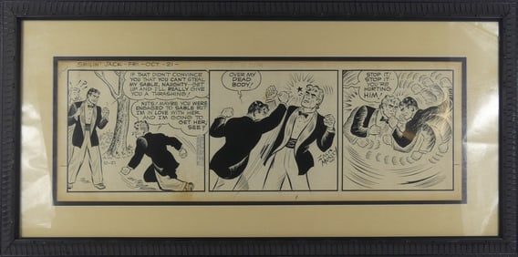 ZACK MOSLEY 'SMILIN' JACK' INK COMIC STRIP ART