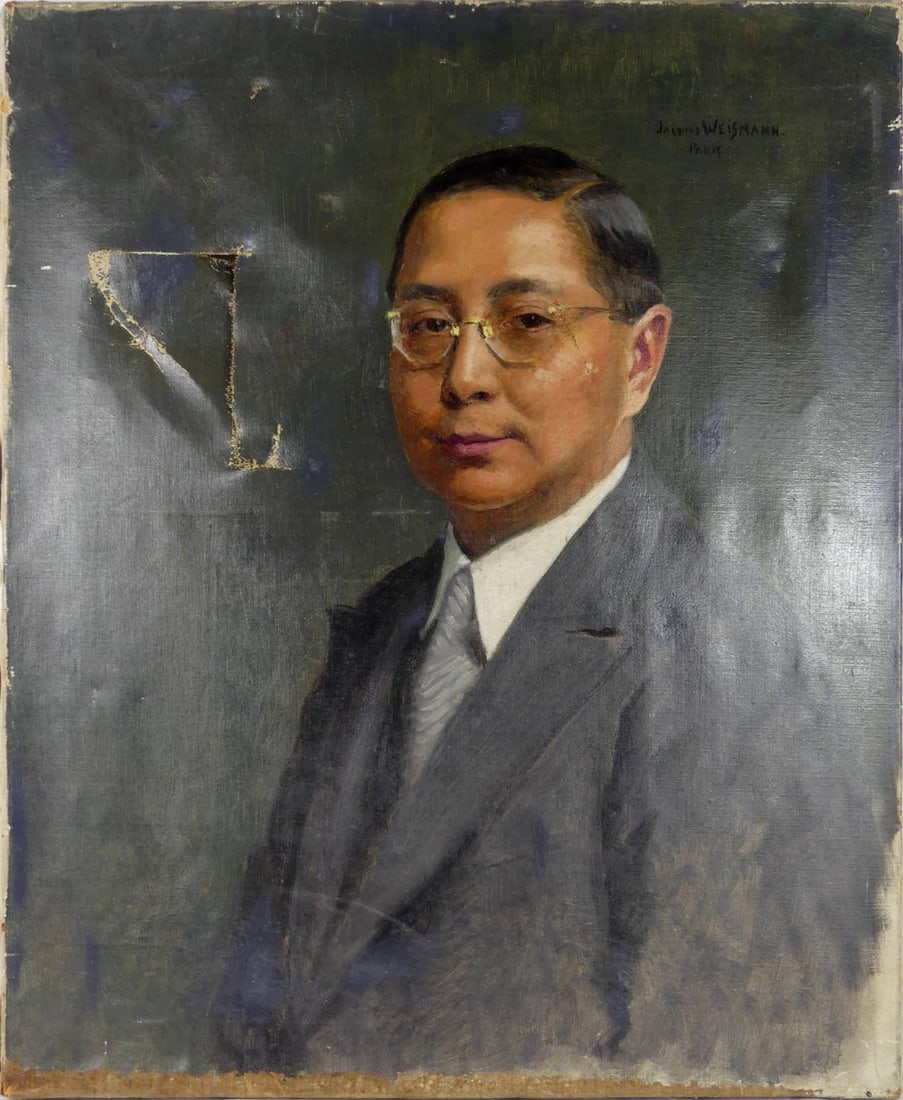 JACQUES WEISMANN 'PORTRAIT' OIL PAINTING ON CANVAS (1 of 5)