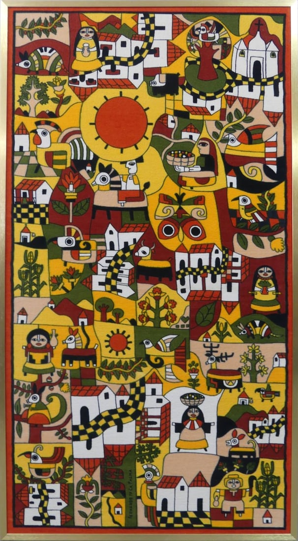 FERNANDO LLORT 'LA PALMA' FRAMED FABRIC ART (1 of 6)