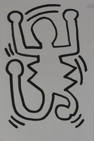 KEITH HARING STYLE 'DANCER' INK DRAWING ON PAPER