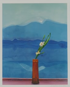 DAVID HOCKNEY 'MOUNT FUJI & FLOWERS' LITHOGRAPH