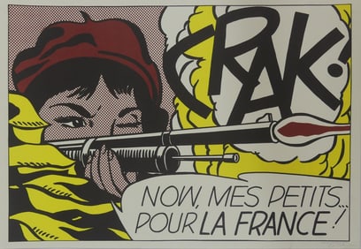 ROY LICHTENSTEIN 'CRAK!' SIGNED LITHOGRAPH