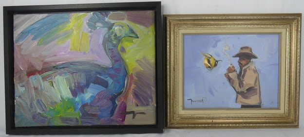 2pc JOSE TRUJILLO OIL PAINTINGS ON CANVAS