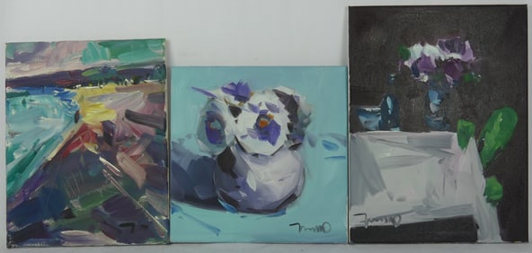 3pc JOSE TRUJILLO OIL PAINTINGS ON CANVAS