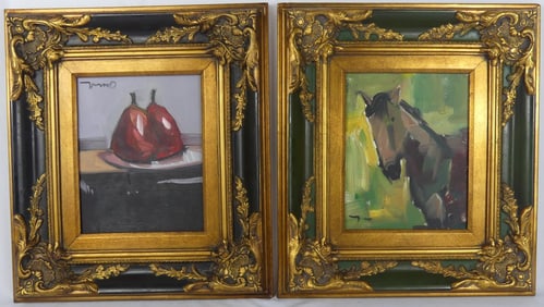 2pc JOSE TRUJILLO OIL PAINTINGS ON CANVAS