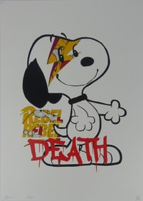 DEATH NYC SNOOPY / SIMPSONS LITHOGRAPH