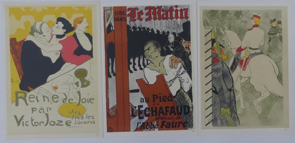 3pc LAUTREC MOURLOT LITHOGRAPHS