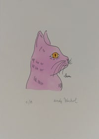 AFTER ANDY WARHOL 'CAT NAMED SAM' PAINTING PAPER