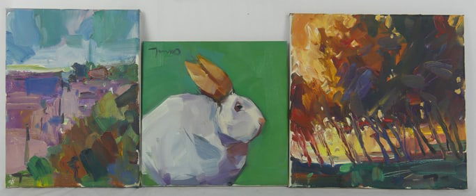 3pc JOSE TRUJILLO OIL PAINTINGS ON CANVAS