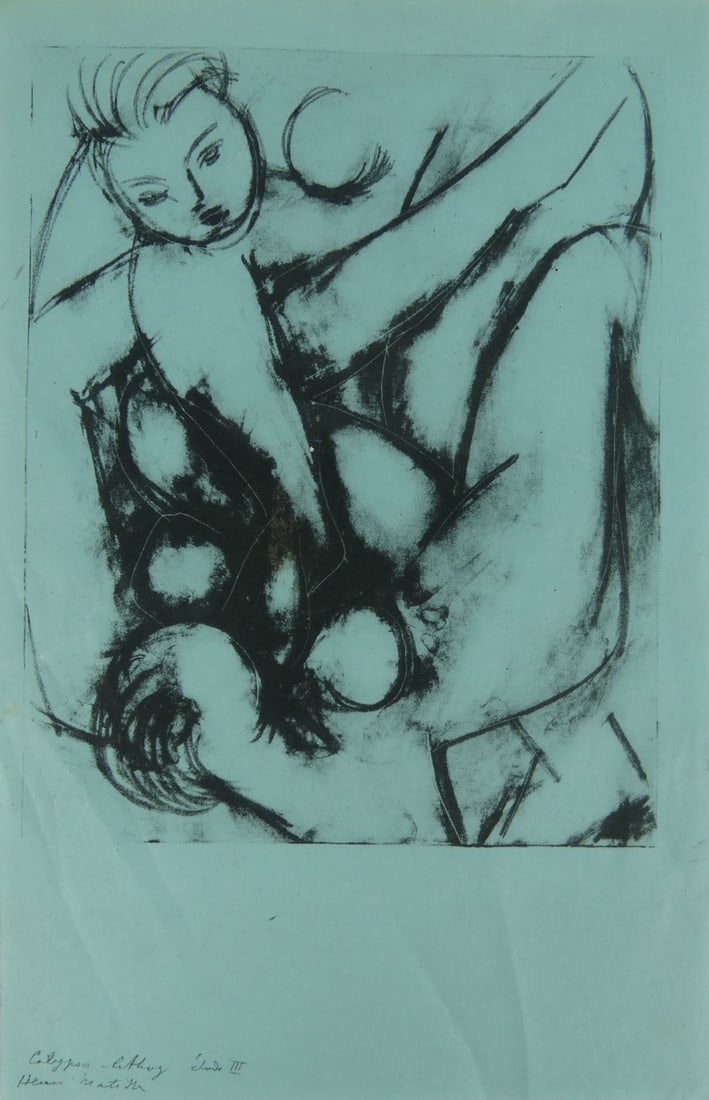 HENRI MATISSE 'ULYSSES' PRINT ON BLUE PAPER (1 of 5)